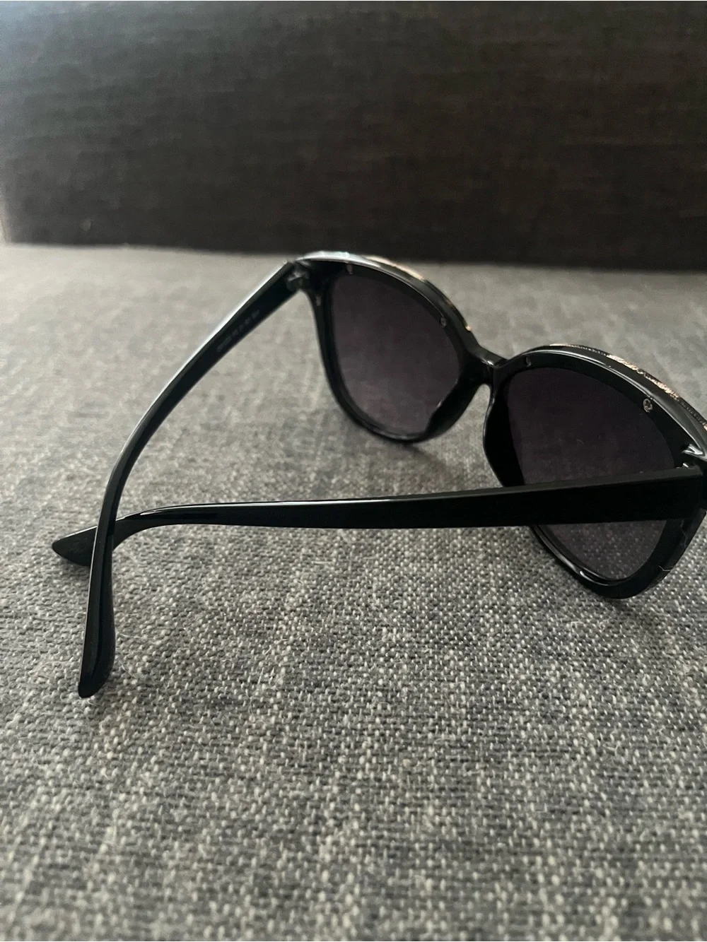 Women’s Black Sunglasses with Leopard Print Accent